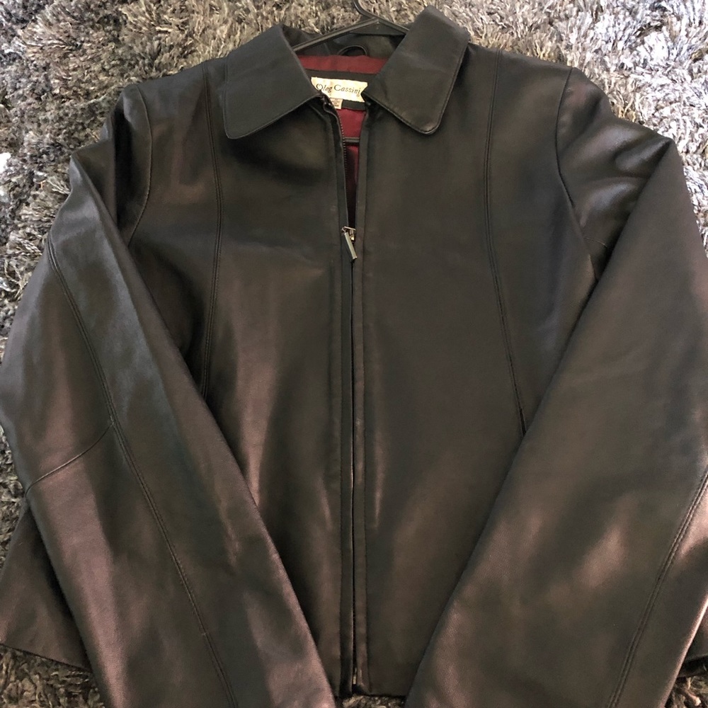 Black leather jacket